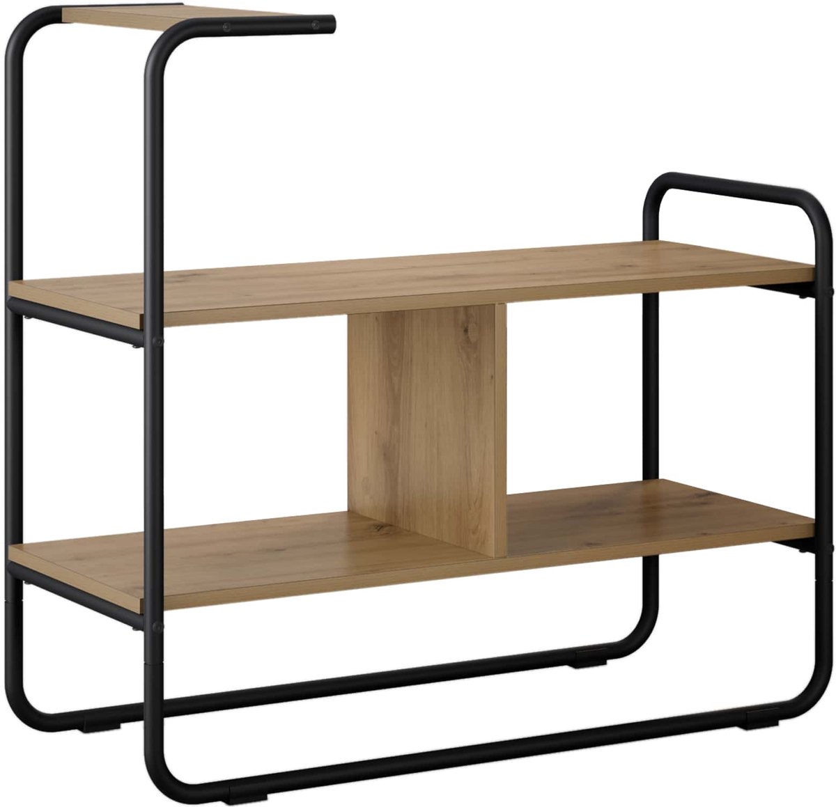 vidaXL Consoletafel - Artisanaal - eiken - 80 - x - 35 - x - 75 - cm - Bewerkt - hout Artisanaal eiken