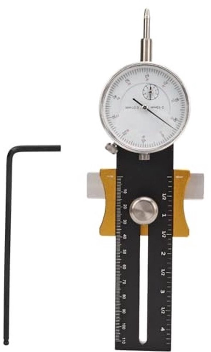Dailygoods- Tafelzaagmeter voor Kalibreren - Werkplaatsmachines - Tafelcirkelzaag - Bandzaag - Slijtvast Roestvrij Staal - Meetlengte 130-220 mm - Kalibratietool