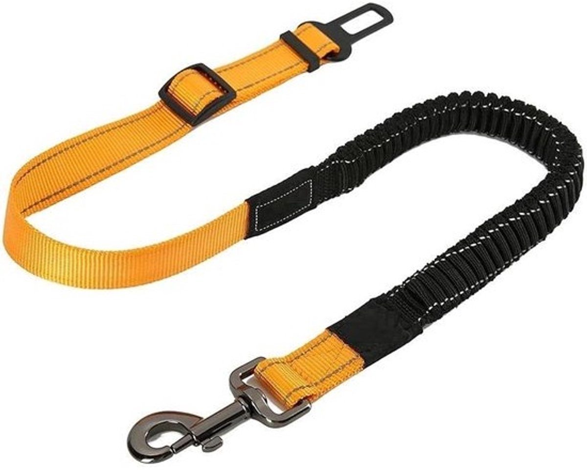 Hondenautogordel - Huisdier Veiligheid - Veilig Reizen - Verstelbare Riem - 76-148 cm - Geel