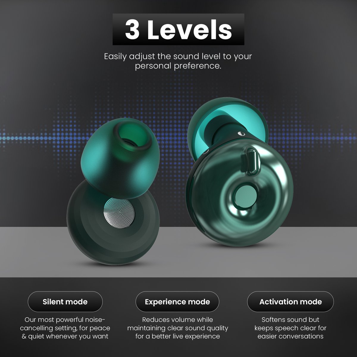 Reset noise reducing adaptable earplugs