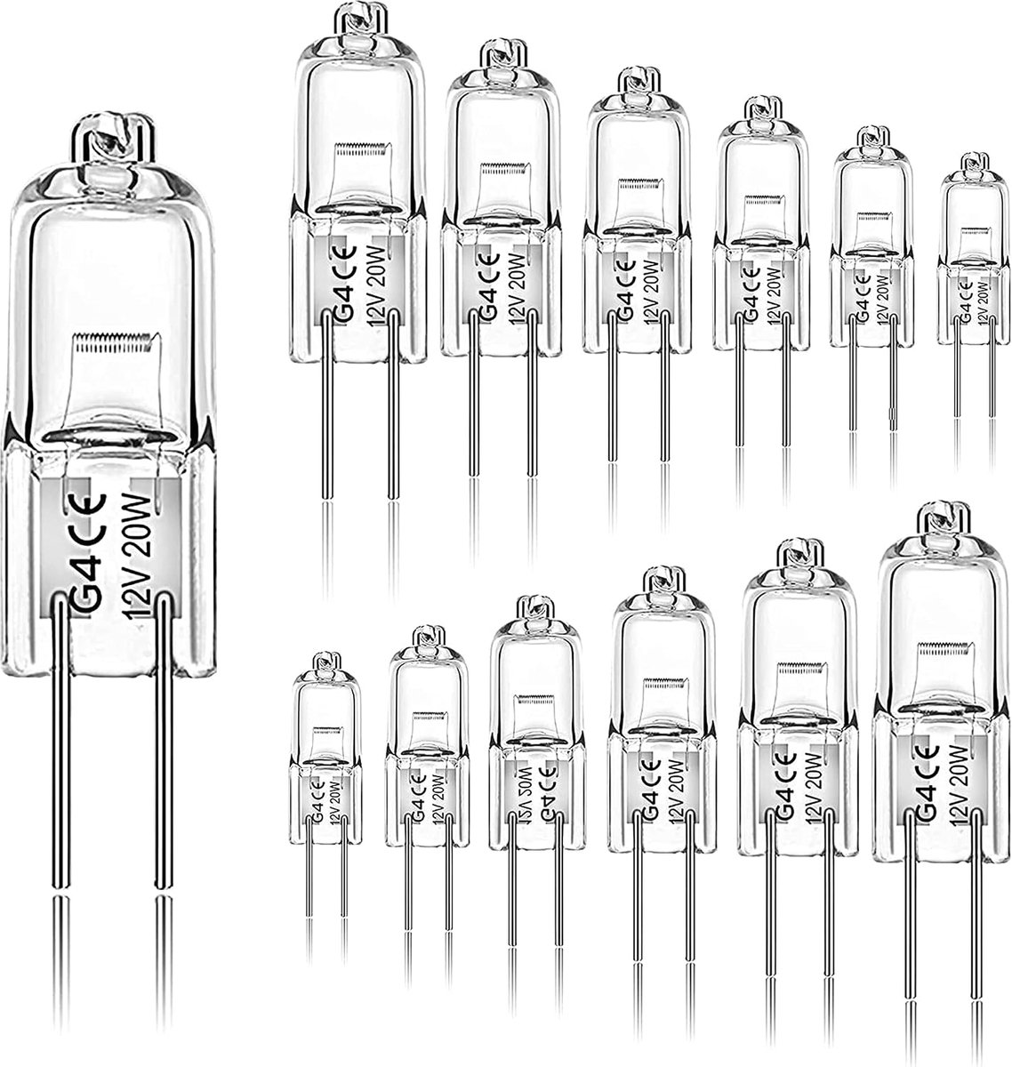 12 Pack G4 Halogeen Gloeilamp 20 W 12 V 2800 K 2 Pin Clear Capsule Lampen voor Range Hood Keukens Woonkamers Slaapkamers