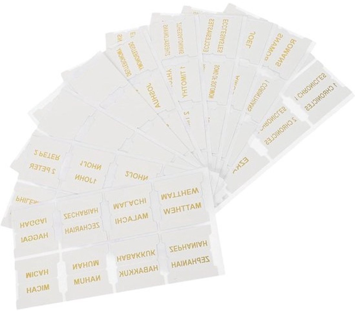 Bijbel Index Tags - Boek Tabs - Bijbel Studeren - Duurzaam Leer - 10 Vellen - Wit