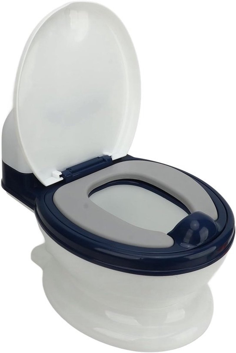 Overgangspotje Toilet - Potjestrainer Peuter - Zindelijkheidstraining - Hoge Simulatie Ontwerp - 40x19 cm - Blauw Wit