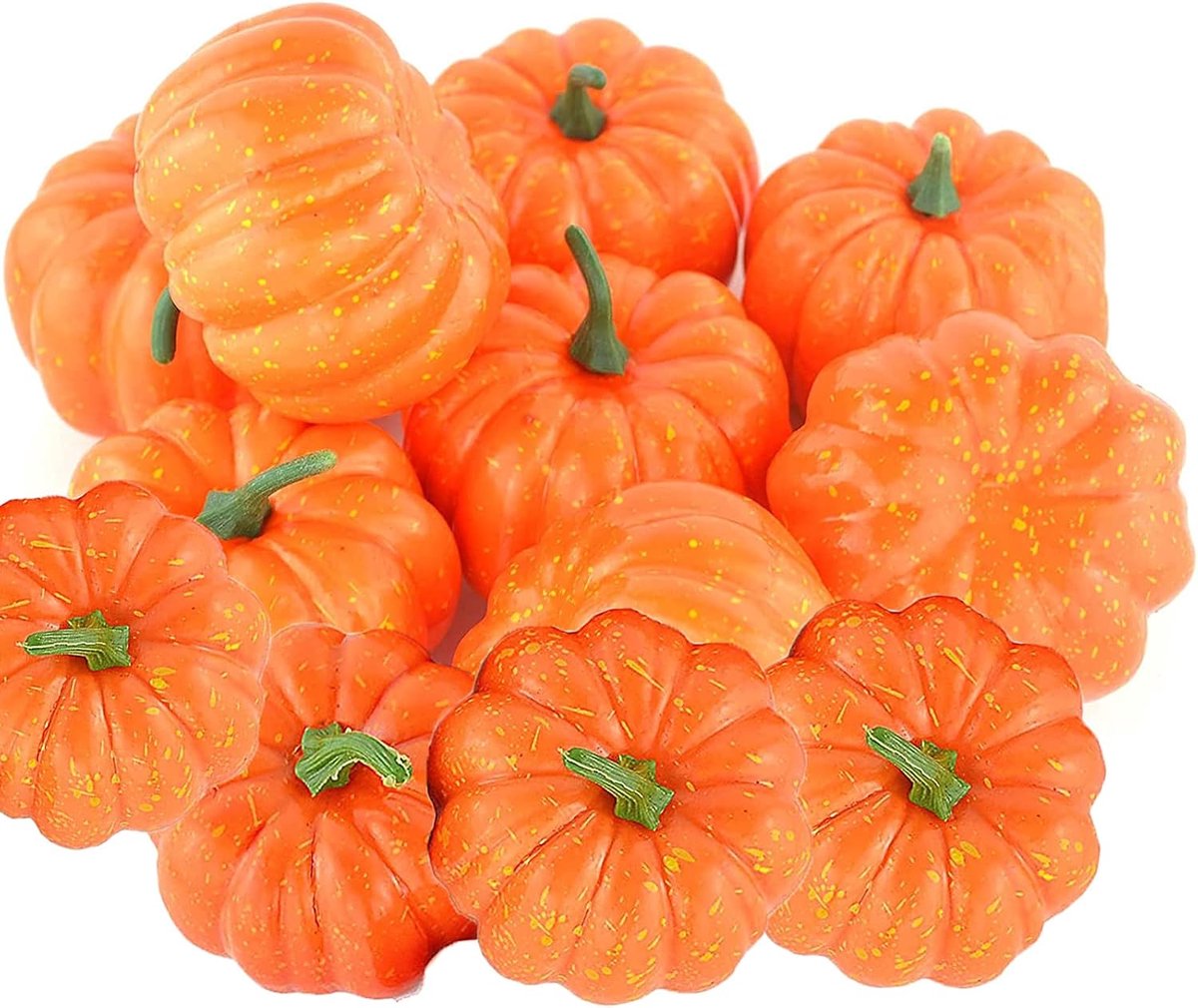 12 stuks kleine kunstmatige levensechte pompoen herfst oogst mini pompoenen voor huis tuin, herfst oogst decor, Thanksgiving of Halloween decoratie (oranje)