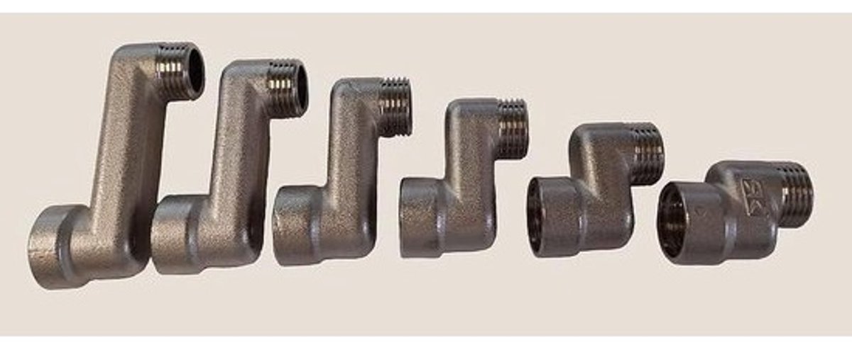 Radiator Opzetstuk - Verzetstuk - Verwarming Aansluiten - Verstelbare Aansluitingen - 1/2 Inch - Zilver