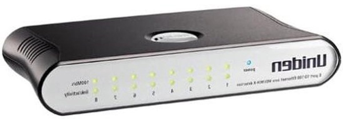 Netwerk Switch - Ethernet Hub - Snel Internet - 8 Poorten - 10/100 Mbps - Zwart