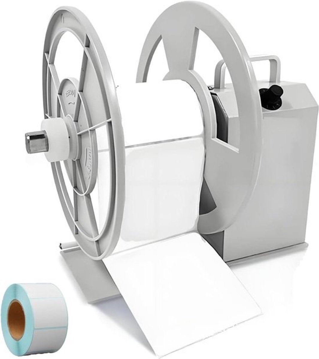 Elektrische Label Oprolmachine - Label Rewinder - Labels Verwerken - Spanning-gevoelige Synchronisatie - 120mm Breedte - Grijs