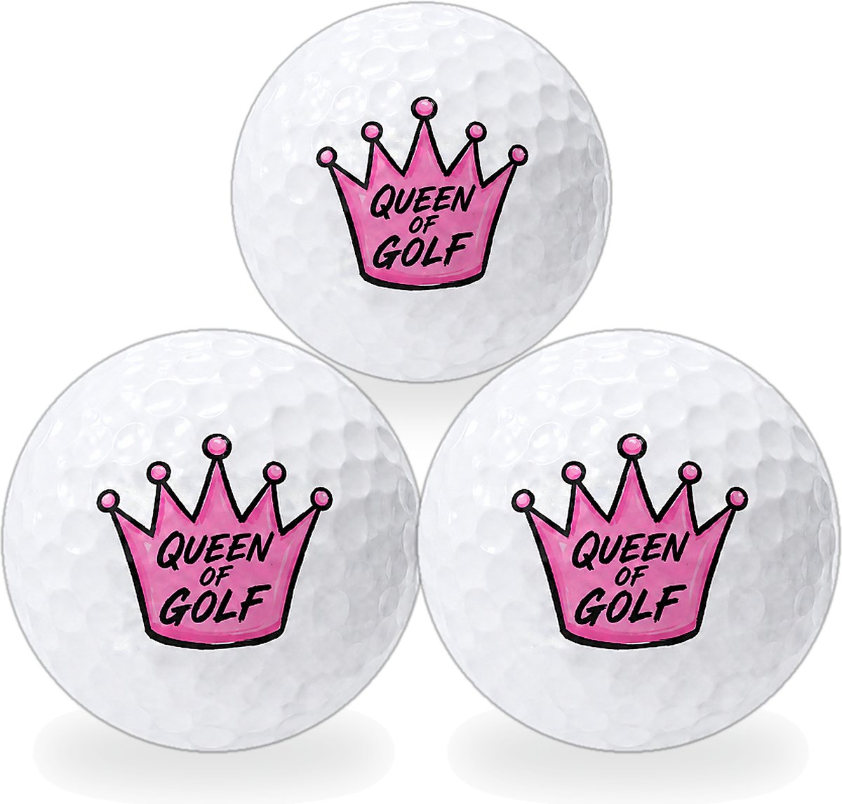 Golfballen Queen of Golf - Golfster Golf Cadeau - 3 stuks - Wilson - Golfbal met Opdruk