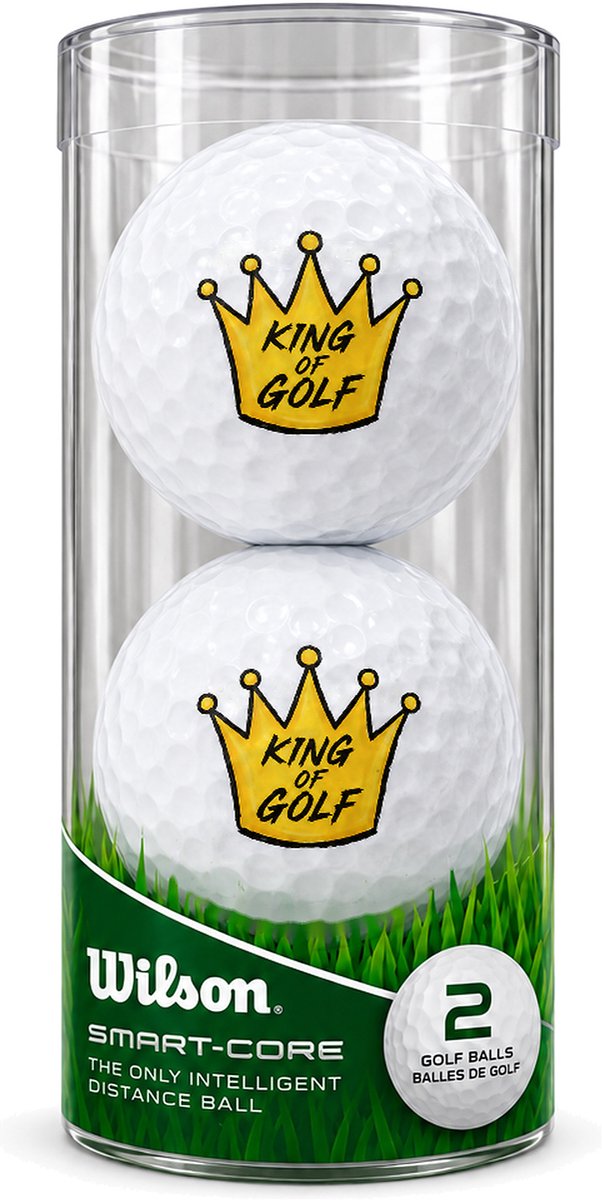 Golfballen King of Golf Goud - Golfer Golf Cadeau - 2 stuks - Wilson - Bedrukte Golfballen — afbeelding 2