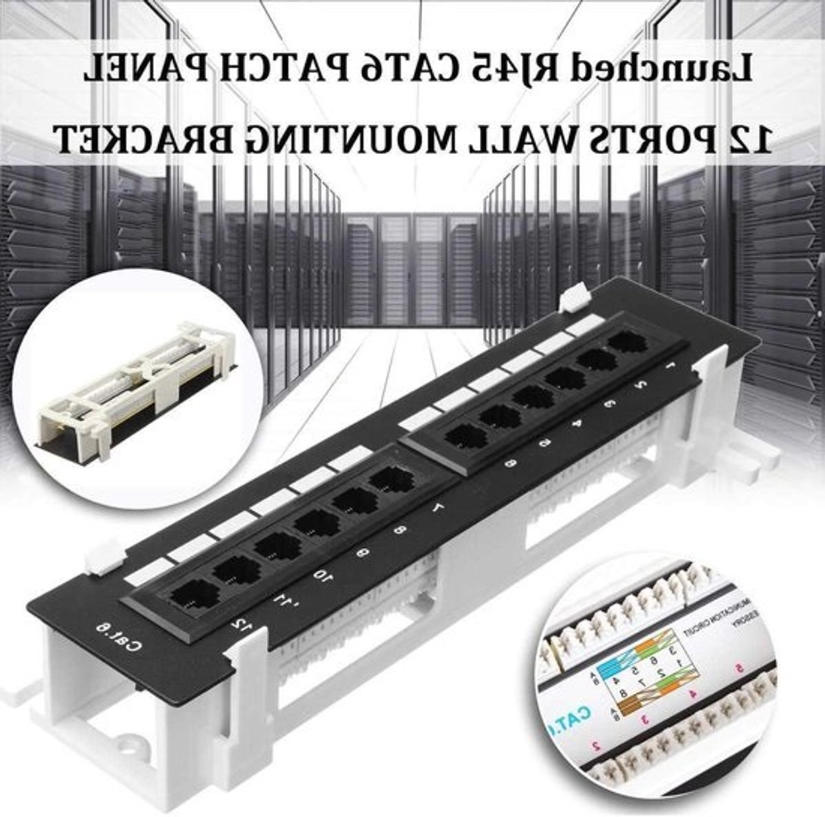 Netwerk Patchpaneel - RJ45 Paneel - Netwerk Installatie - 12 Poorten - 26 cm - Zwart