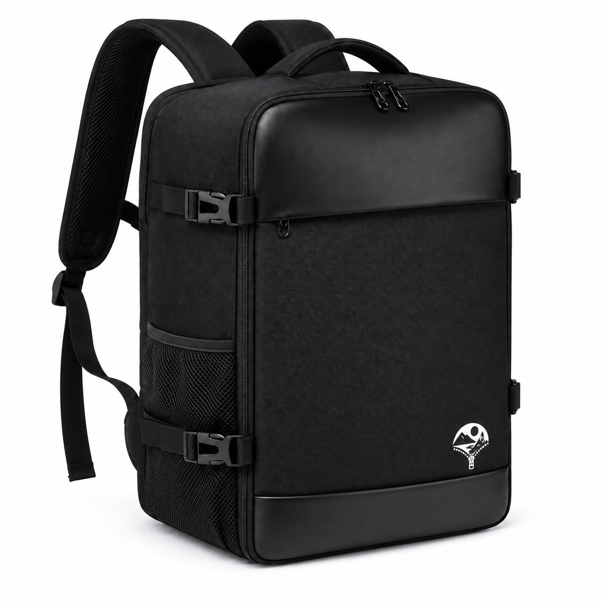 Reisgemak Handbagage Rugzak 40x25x20 cm - Kofferopening en Laptopvak - Zwart