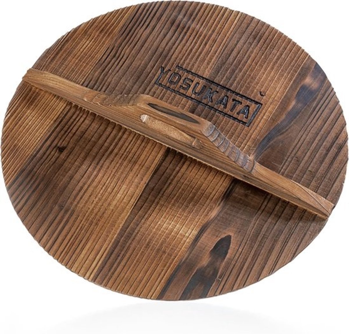 Houten Wokdeksel 34 cm - Ergonomisch Handvat - Condensvrij Wokdeksel voor Wokpannen