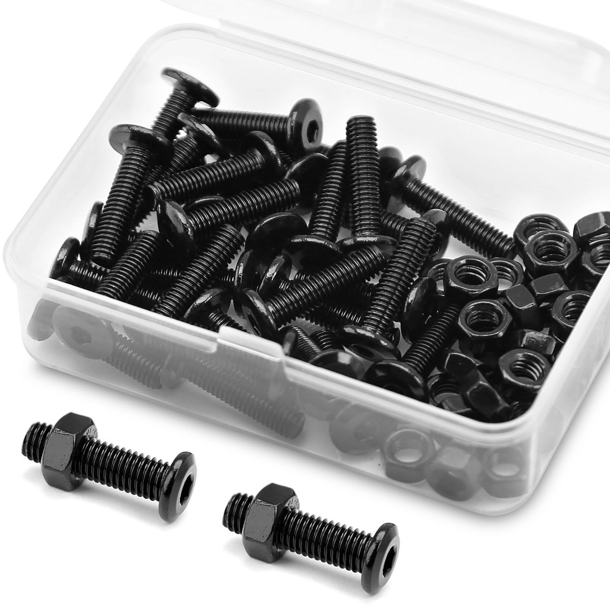 Set van 30 groepen, M5 x 16 mm, roestvrij staal, 304, zwart oxide, meubelschroeven, meubelbevestigingsschroeven