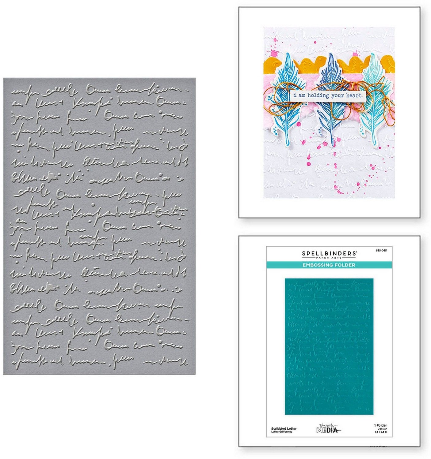 Spellbinders Embossing Folder - Scribbled Letter - 14 x 21,6 cm