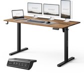 SENSE7 NOJO LIGHT - Zit Sta Bureau - 140 cm x 70 cm - Elektrisch bureau - Verstelbare bureau - Elektrische Hoogteverstelling, Hoogte 72-118 cm, Intelligent Bedieningspaneel, Donkerbruin