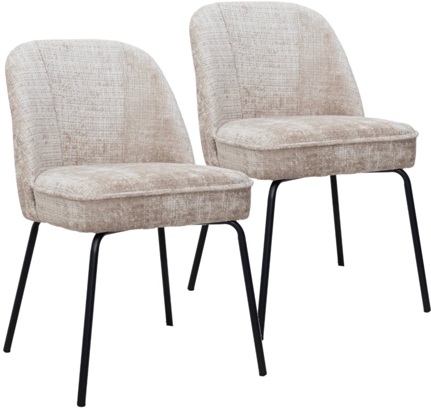 DS4U - - Vida eetkamerstoel - Set van 2 - Champagne - Stof