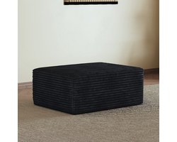 CHICFURN Hocker - Zonder montage - Gestoffeerd - Zwart