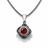 925 Zilveren Roos Ketting Dames - Rode Steen - Roos Hanger - Romantisch & Elegant - Vintage Sieraad - Cadeau voor Haar