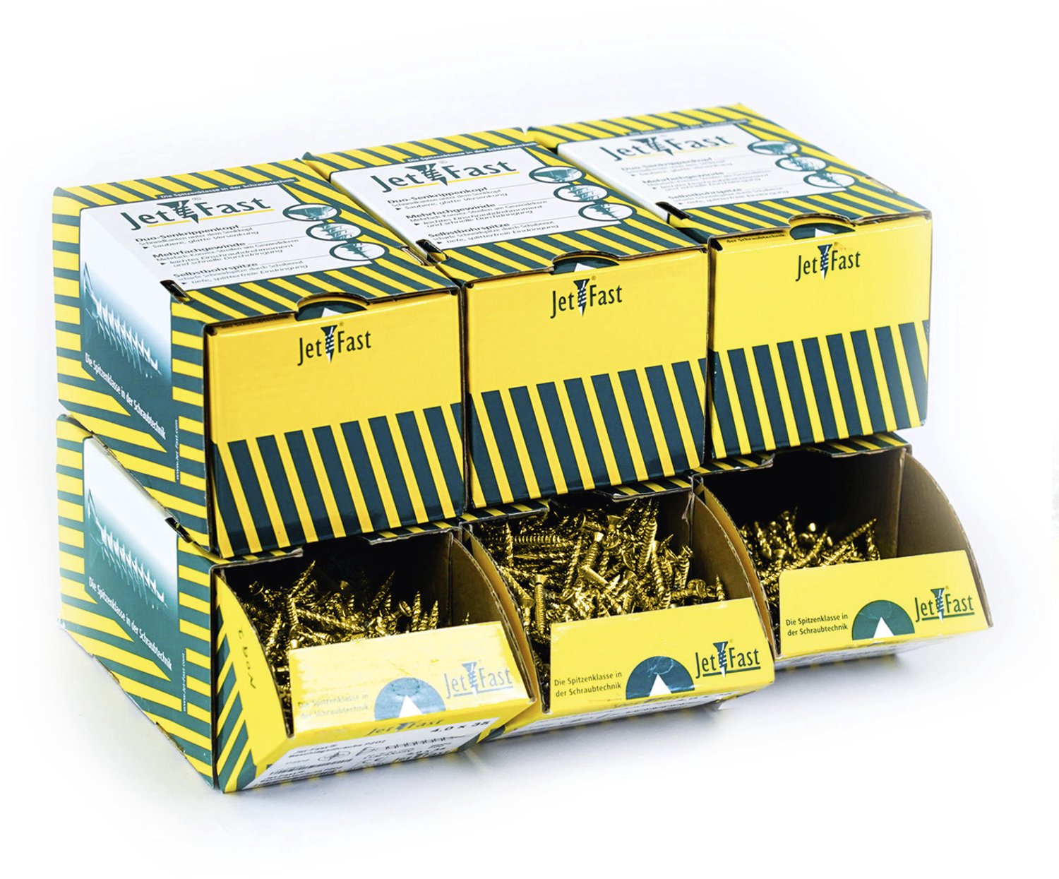 Jet-Fast Schroeven Assortiment 2200-delig – Torx Houtschroeven TX10/TX20/TX30 – 6 Maten 3 x 30 t/m 6 x 100 mm