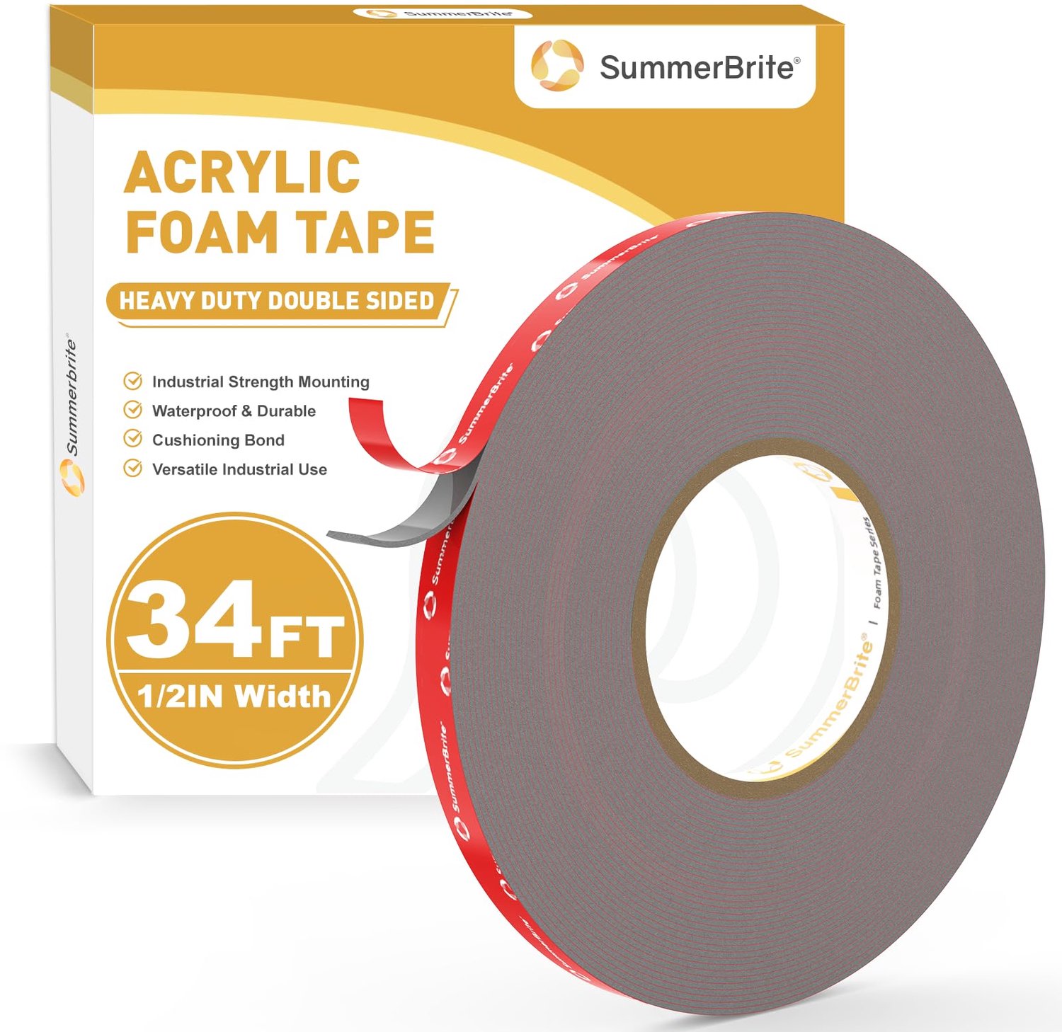 Dubbelzijdig plakband 12mm x 10m - acrylschuim - extra sterk - ideaal voor auto decoratie - Vemera