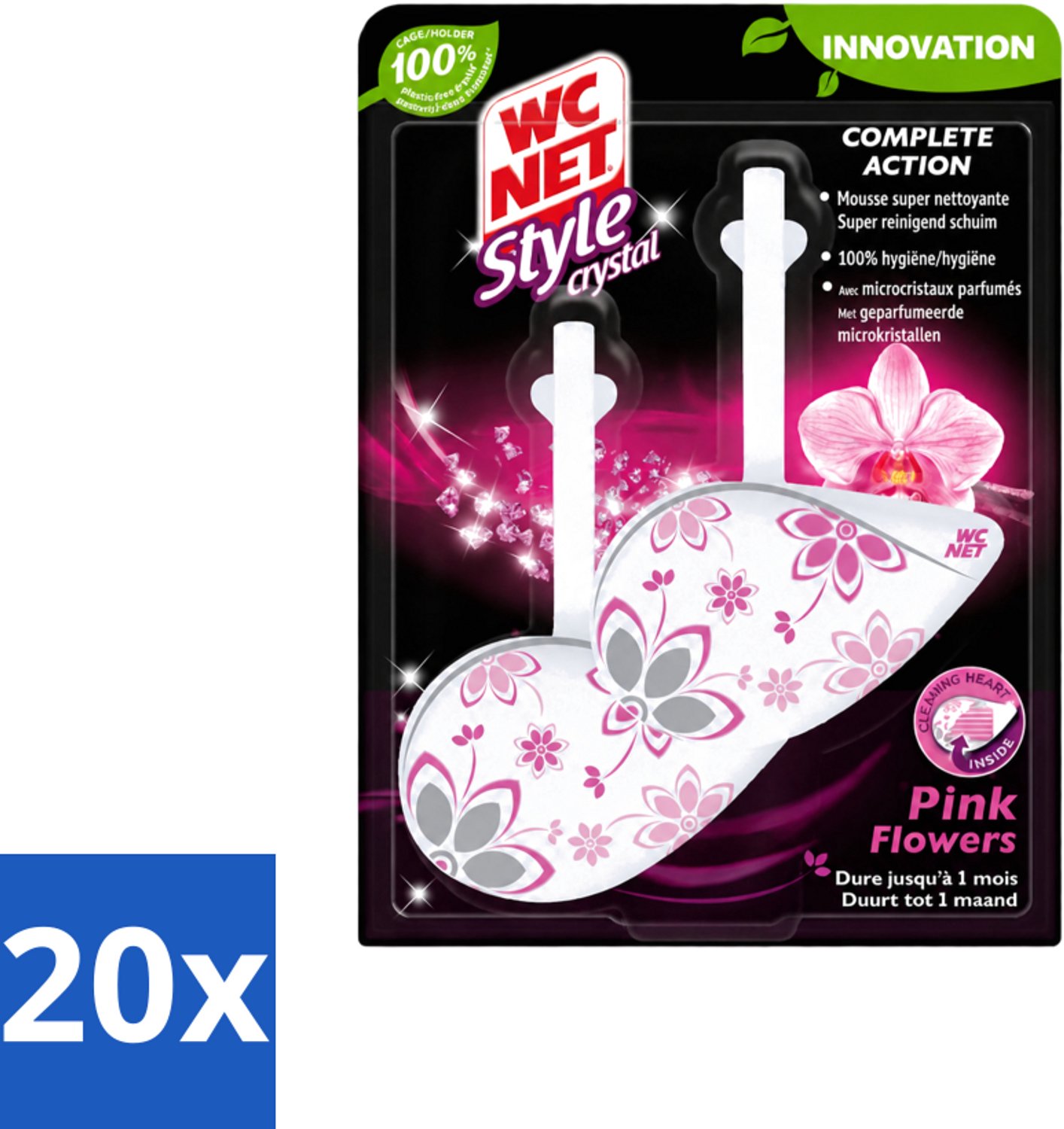 20 x WC Net - Toiletblok - Frisse Bloemen - 2 Blokjes - Voordeelverpakking - 20 stuks