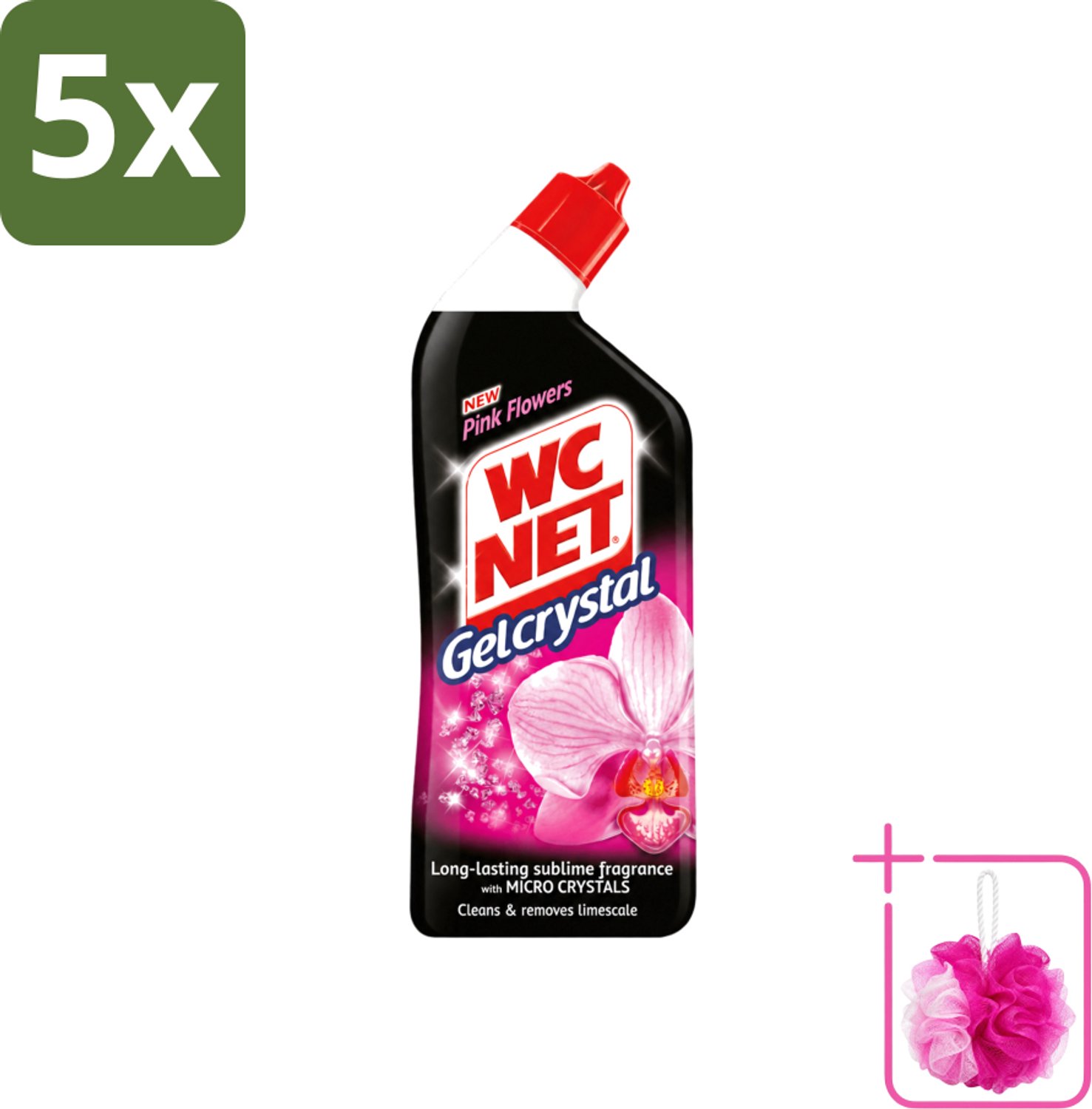 5 x WC Net - Toilet Reiniger - Gel - Frisse Bloemen - 750 ml - Bulkverpakking - WC reiniger - Douchemop - Toilet reiniger