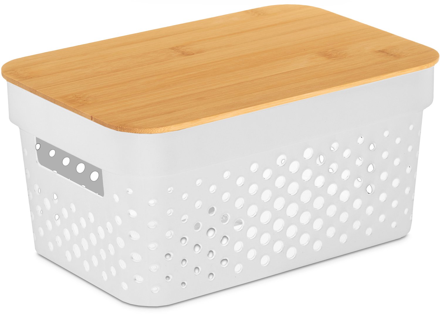 Kinvara - Kunststof bewaarbox met bamboe deksel, 26 x 17,5 x 12,5 cm