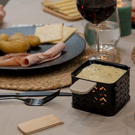 Set van 4 kaarswissers voor raclette - Kaas smelten in 2 minuten - Compact en stroomloos — cadeau in Kookcadeaus - foto 3
