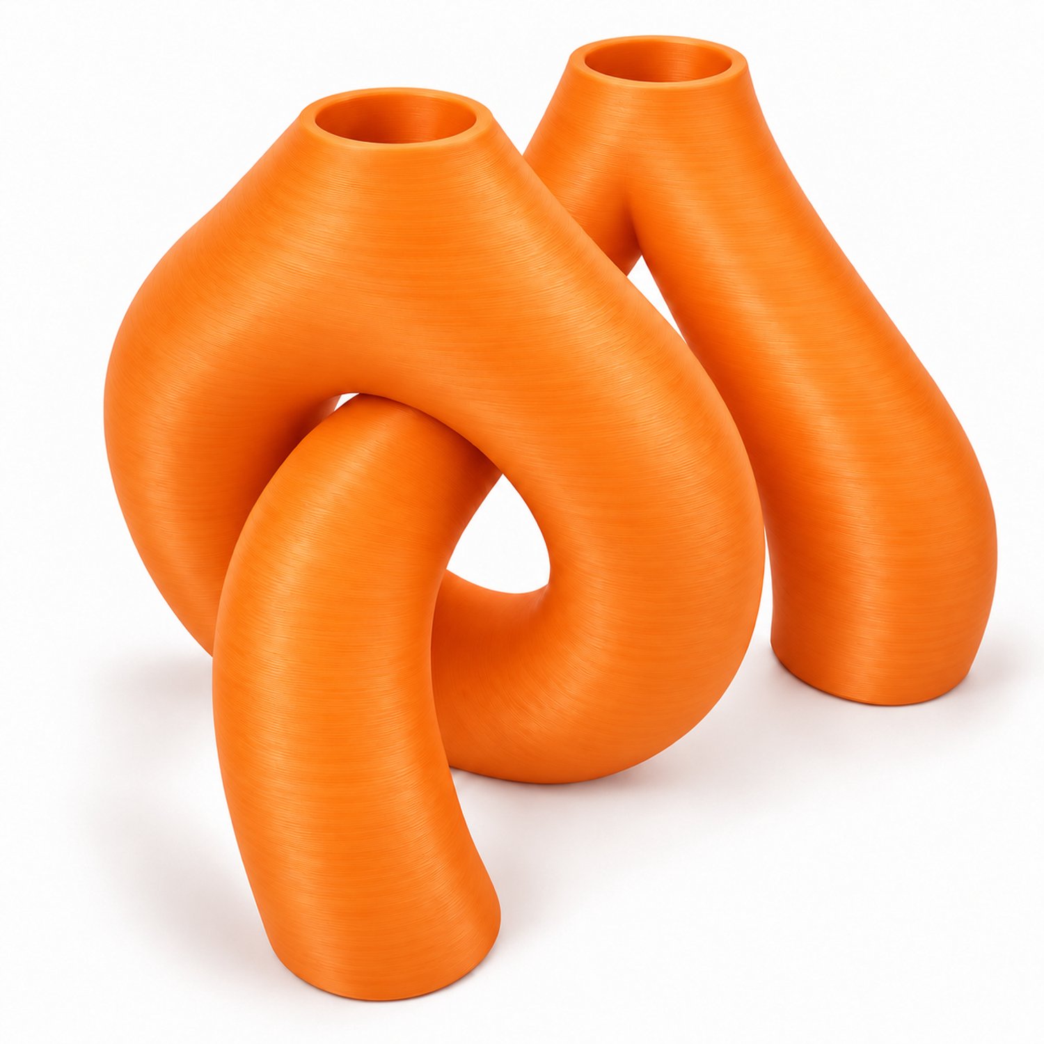 Tbeloo Decoratieve vazenset - 2 stuks - Pompoenoranje - PLA - 3D-geprint