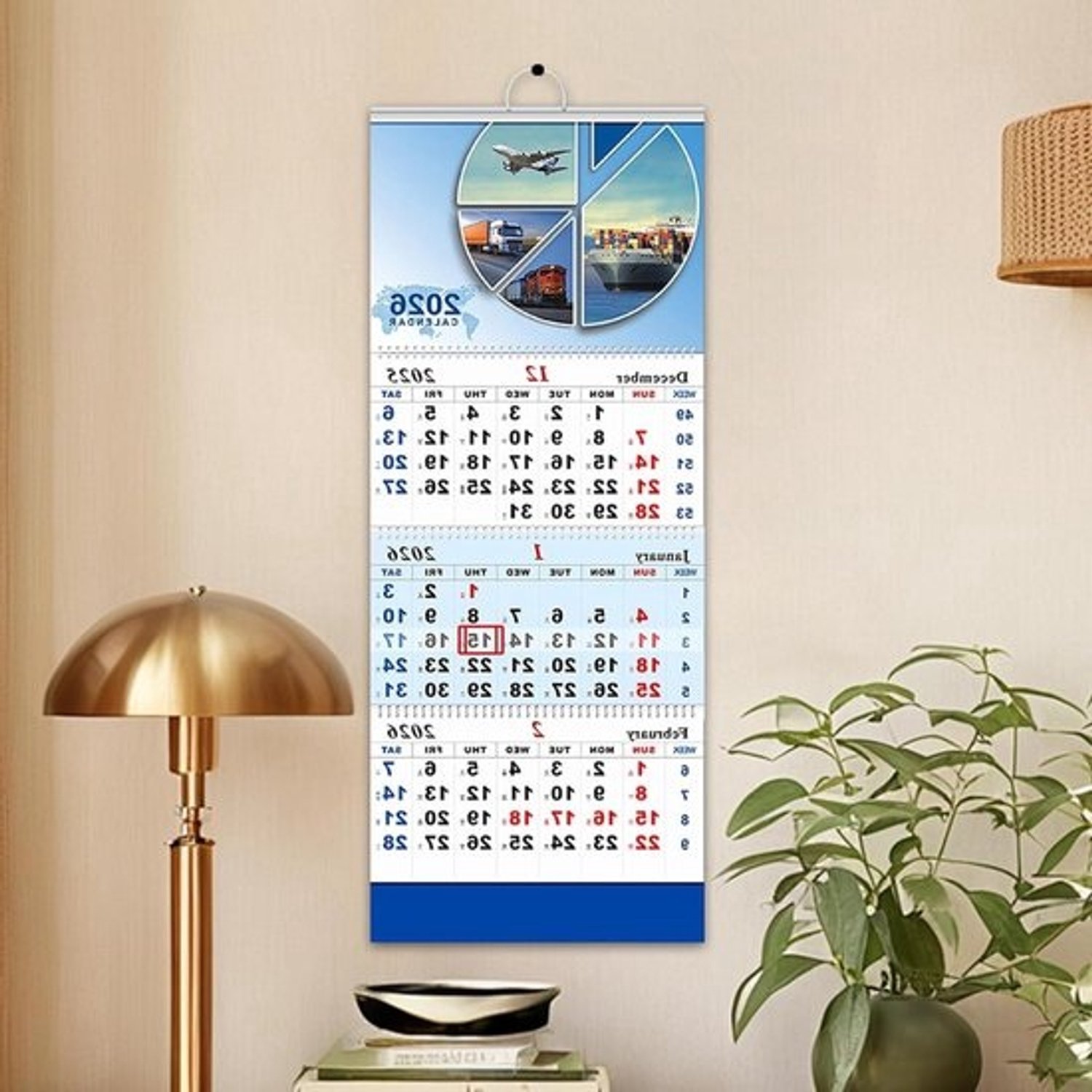Kalender 2026-2027 - Huishoudplanner - Taken plannen - Verticaal display - 33 x 83.5 cm - Niet gespecificeerd