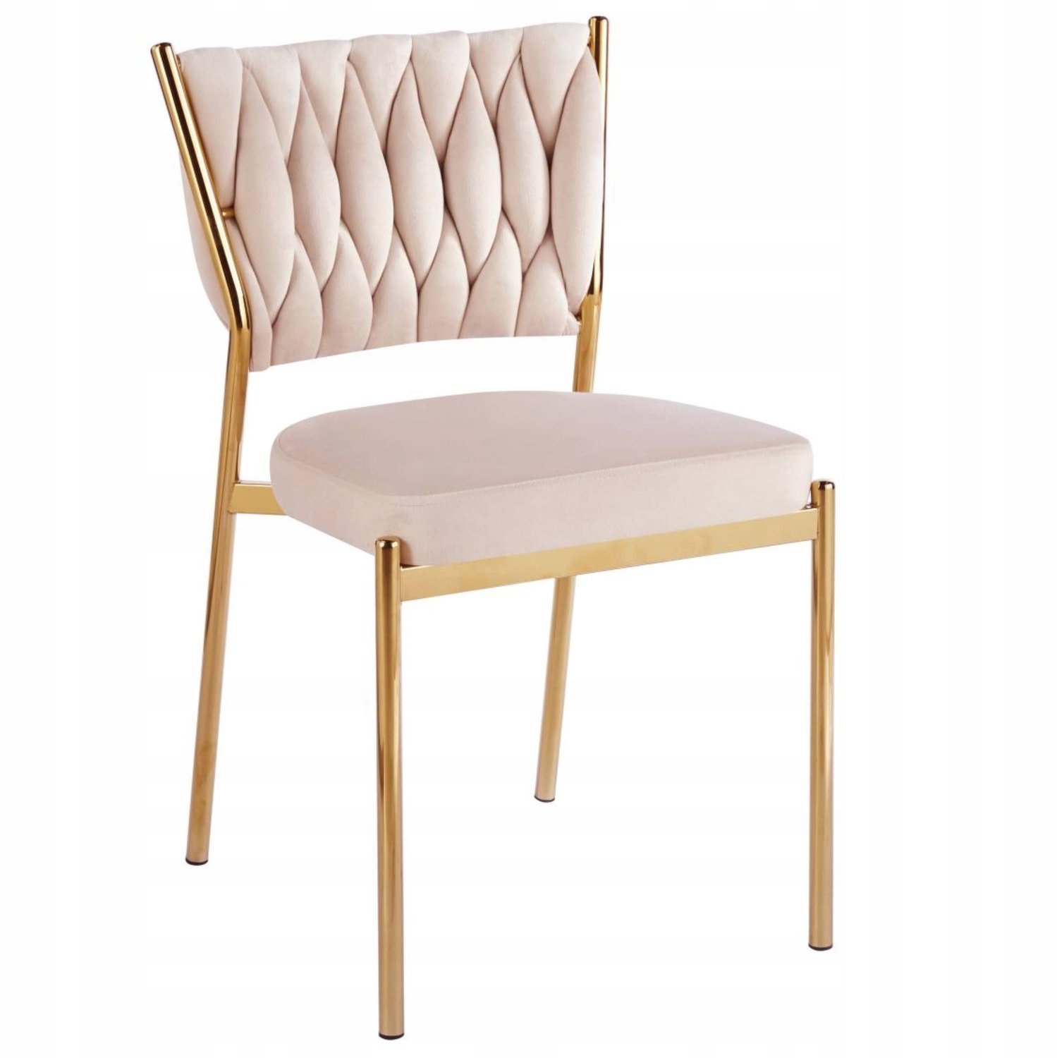 Furnitex K45-FX Riviera 06 - Eetkamerstoel - Beige velvet - Goudkleurig frame