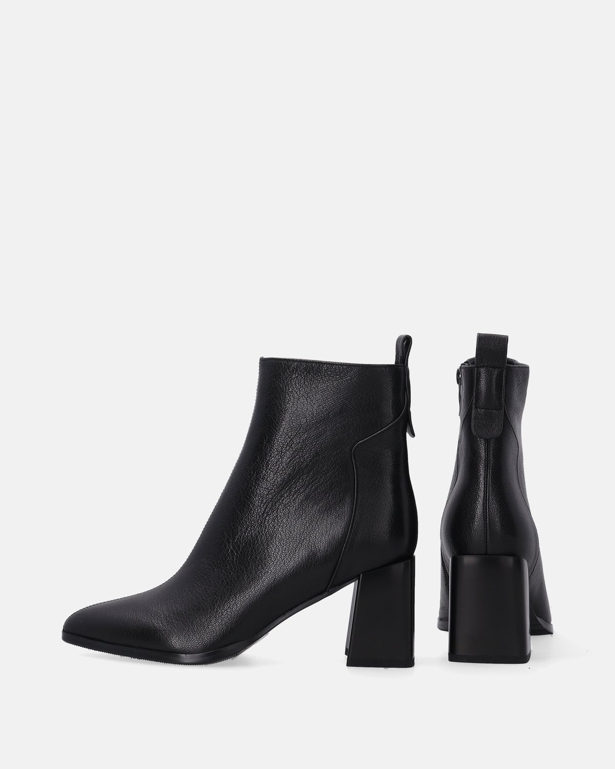 Klassieke Zwarte Dames Enkellaarzen - Leren Bovenwerk - Hakhoogte 7 cm