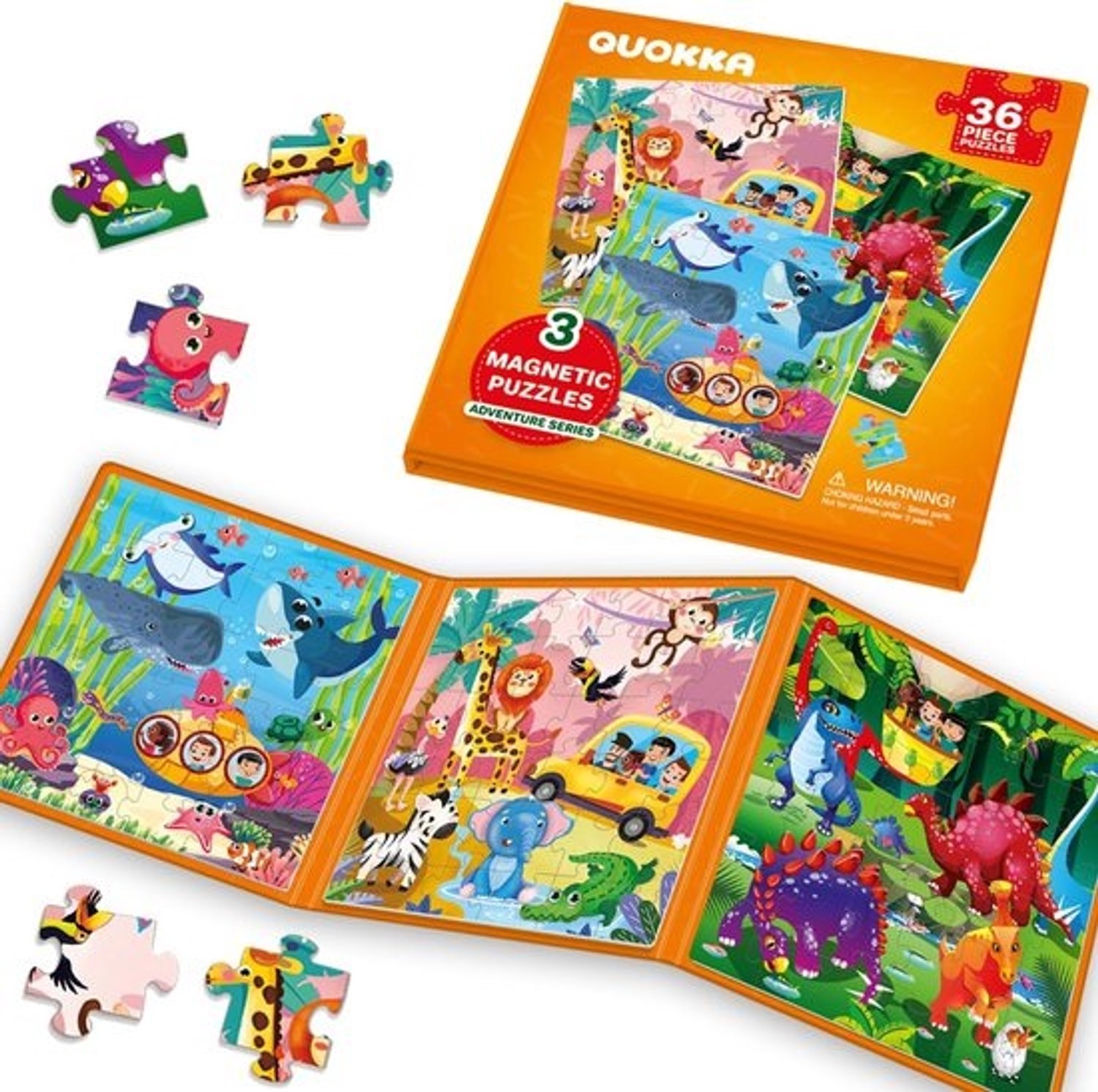 Magnetisch puzzelboek voor kinderen van 3 tot 5 jaar - Afrikaanse magnetische puzzel met 36 stukjes - Leermiddel als reisspeelgoed - Compact magnetisch spel voor thuis of onderweg