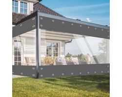 SHANNA heavy duty transparant afdekzeil - 2,1x3m - met metalen oogjes - Waterdicht & Windbestendig - Extra Sterk & Scheurvast - Dekzeil voor Prieel, Pergola en Terras