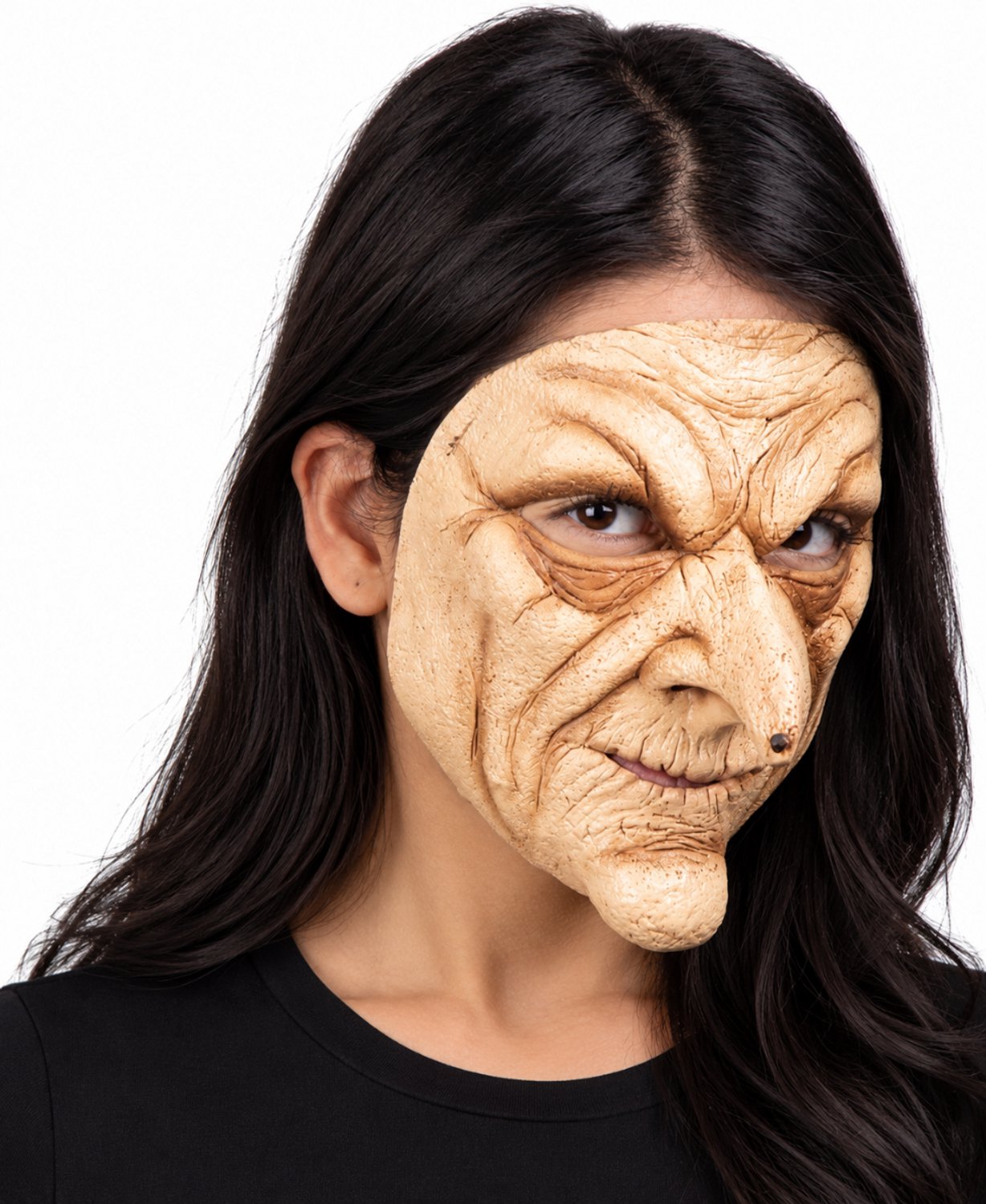 Partychimp Heks Gezichtsmasker Halloween Masker voor bij Halloween Kostuum Volwassenen - Latex - One Size