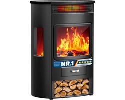 KESSER Sfeerhaard Elektrisch met Verwarming 1900 W – Vrijstaande Elektrische Haard met LED…