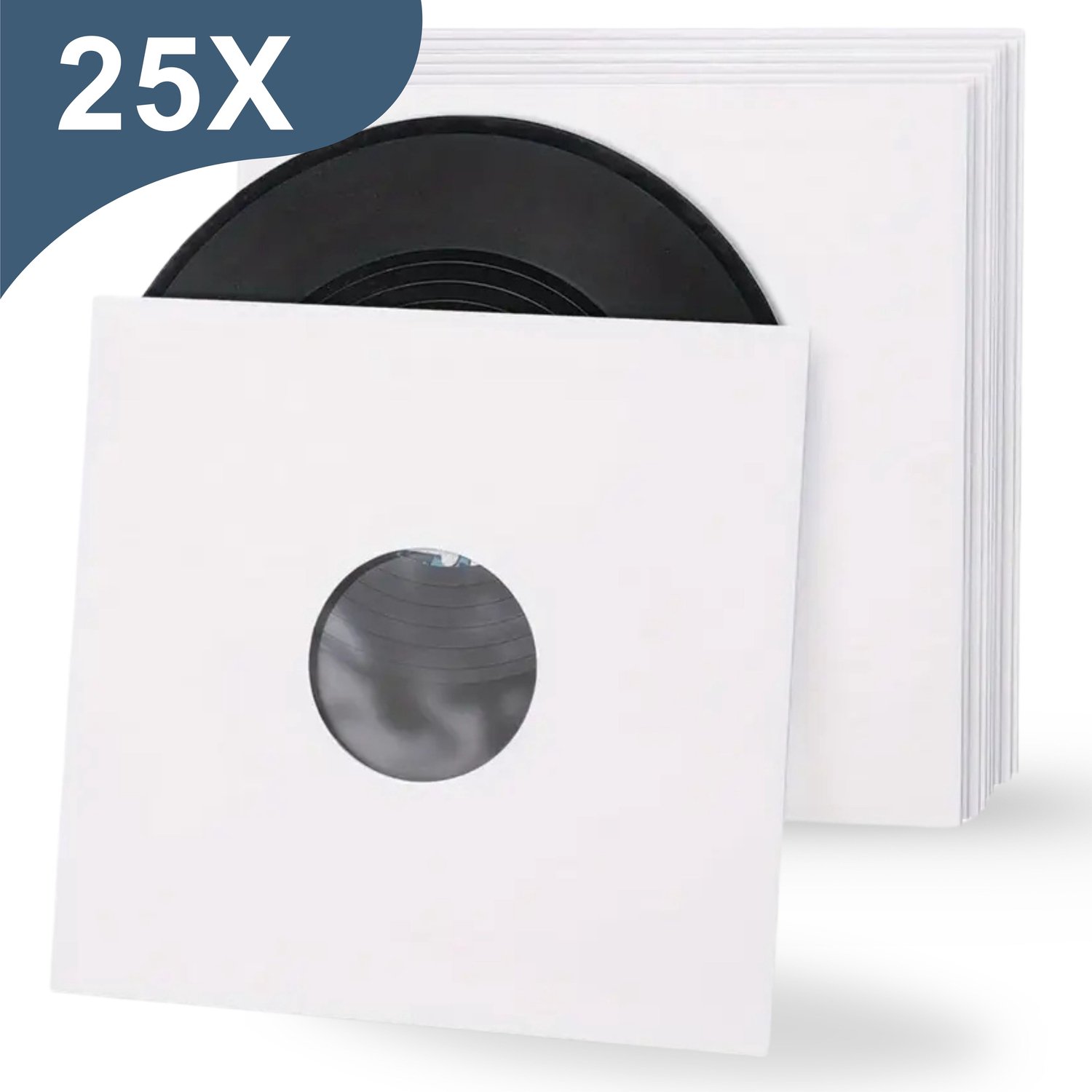 Amido® LP Inner Sleeve - 25 stuks - lp binnenhoezen - LP beschermhoezen - Lp hoezen - Wit - 80 gram