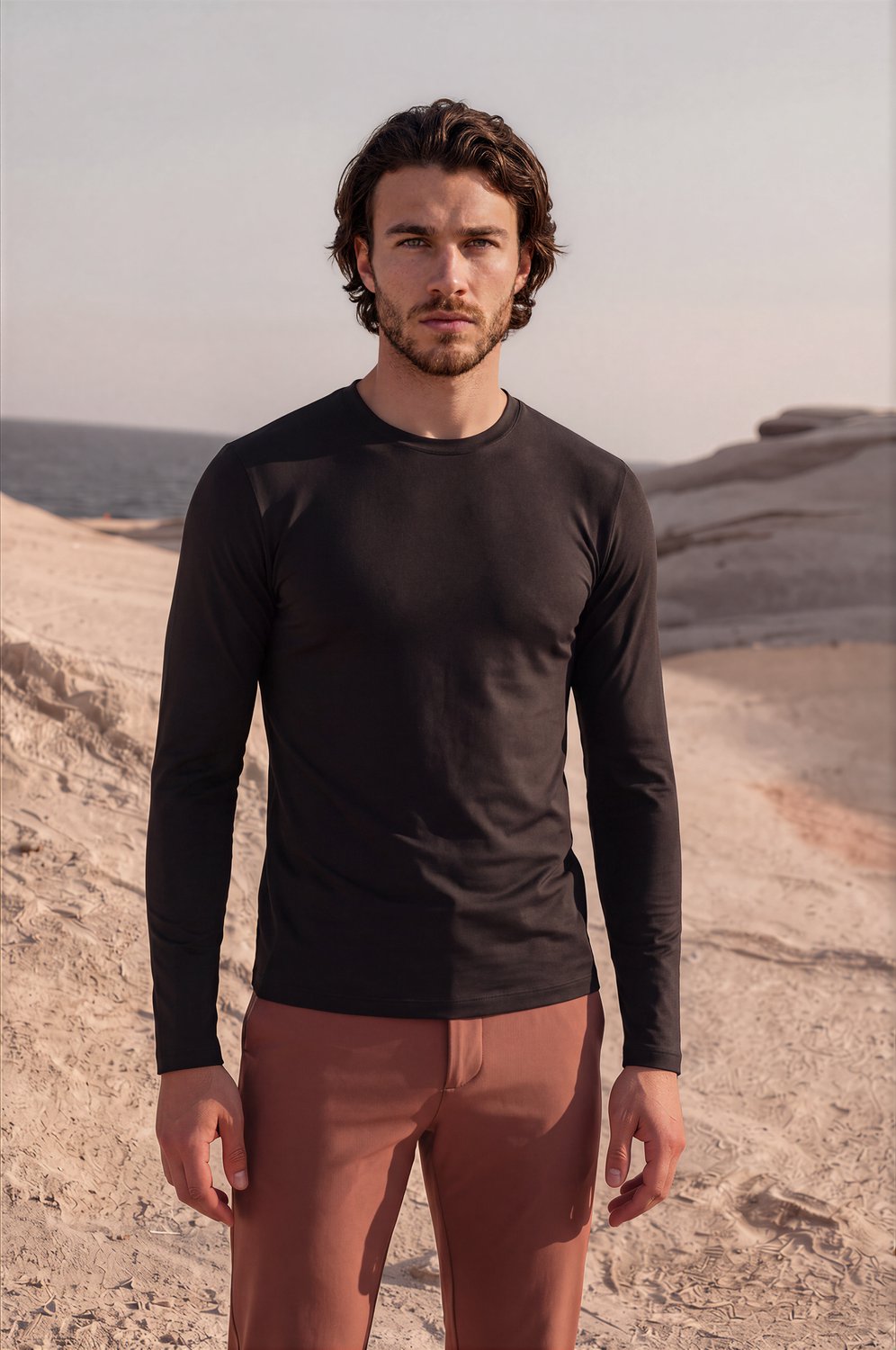 MI PIACE - Men Cotton Shirt Long Sleeves 202063 Black - Maat : XXL