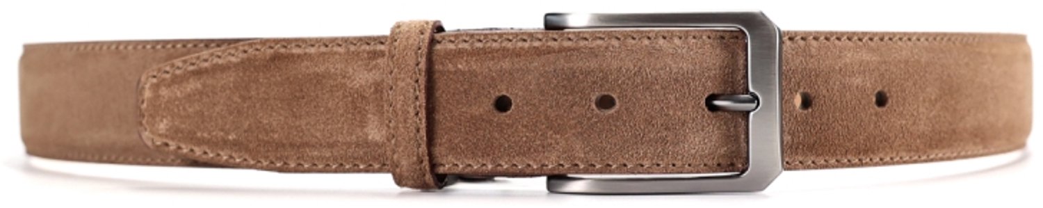 Melik Gabbro Riem Sughero Suede Broekriem Bruin Suede Heren 110cm