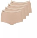 Set van vier beige Sloggi Basic+ Maxi slips in katoen.
