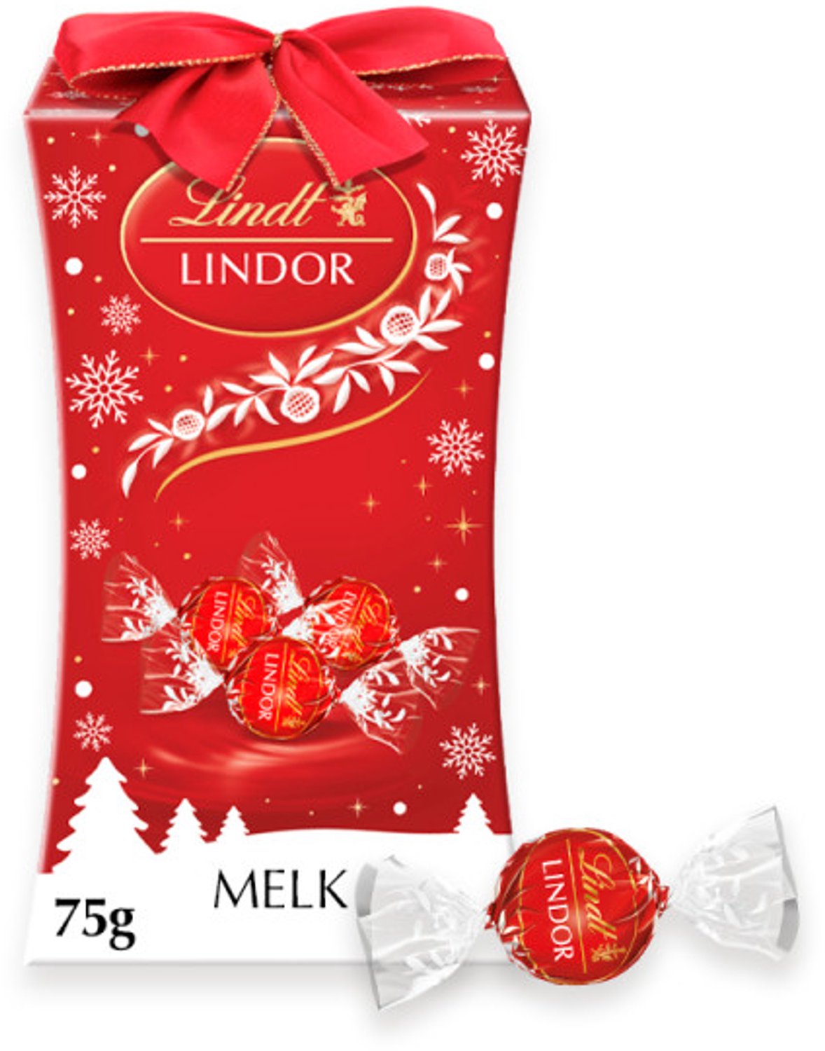 Lindt LINDOR Kerst Cadeau Pillar Melk 75 gram