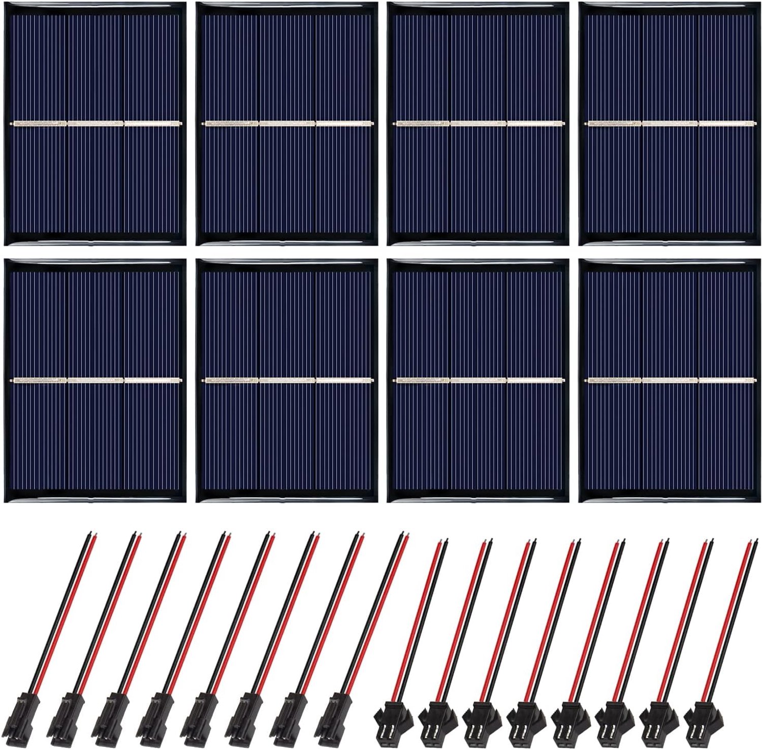 Mini zonnepanelen 1.5V 0.65W - 80x60mm - 8 stuks - Duurzame energieoplossing - Vemera