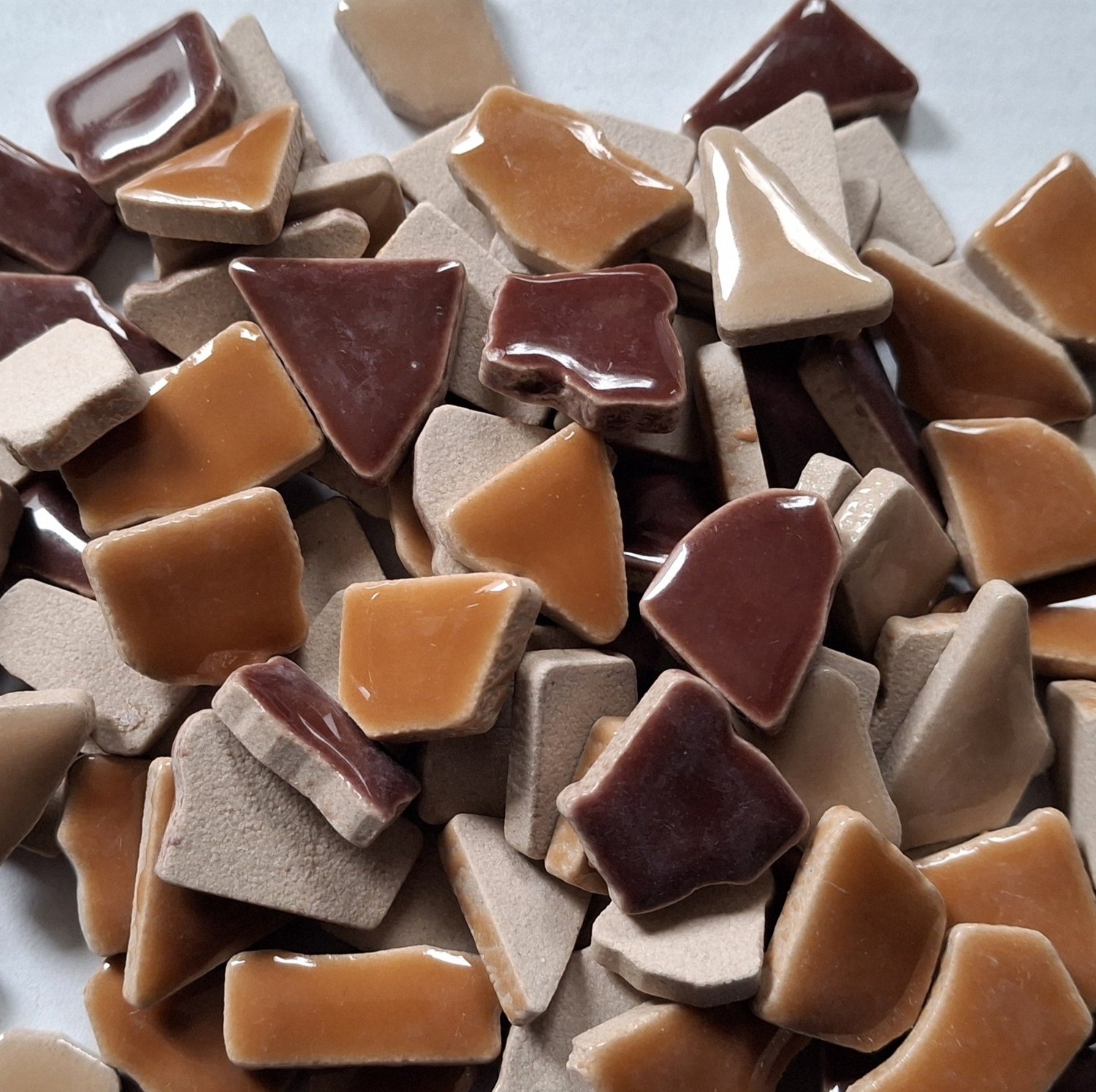Keramische Mozaïek Steentjes Bruin Mix 300 gram