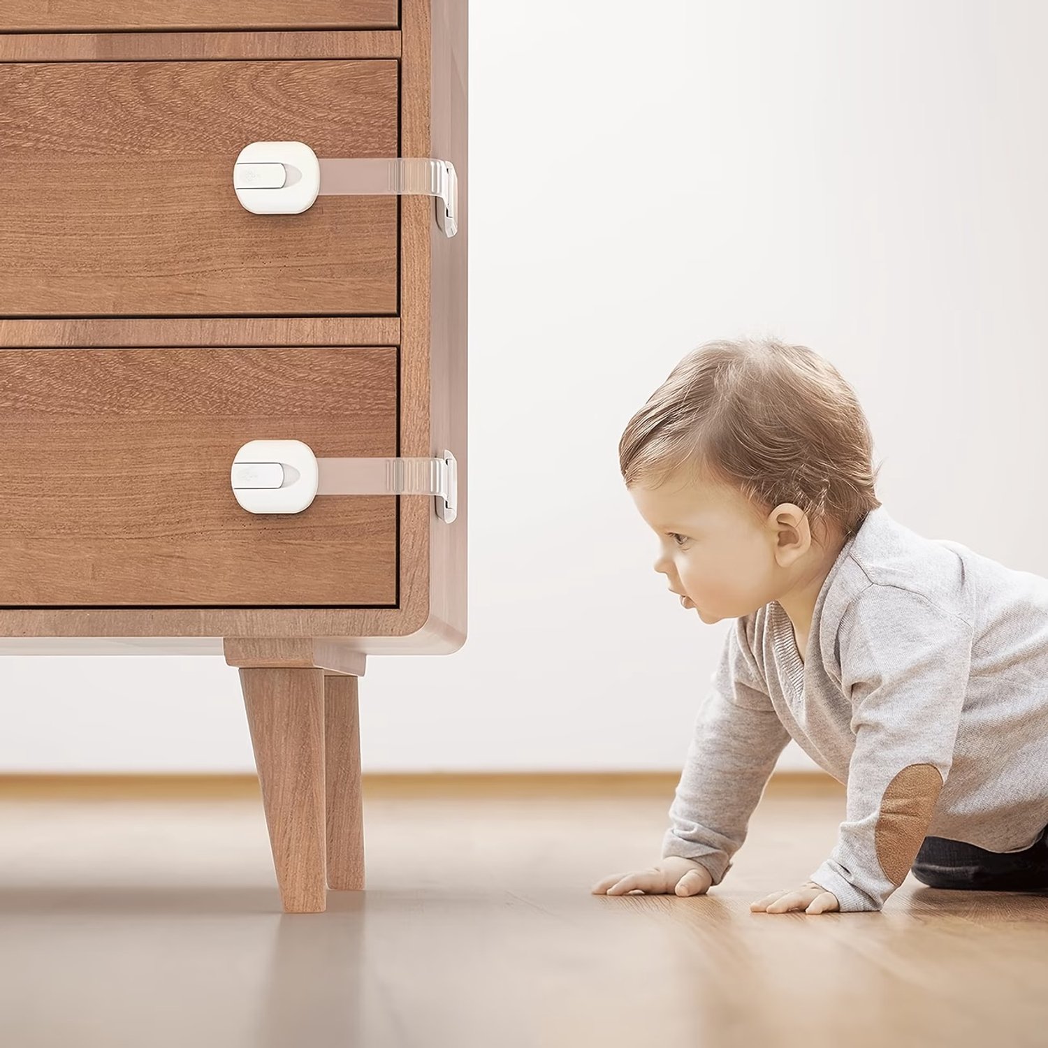 Kinderslot Zelfklevend ( 8 Stuks) - Verstelbaar Kastslot & Baby Beveiliging - Boorvrij Veiligheidsslot voor Kast, Lade, Koelkast & Toilet - Wit – foto 3