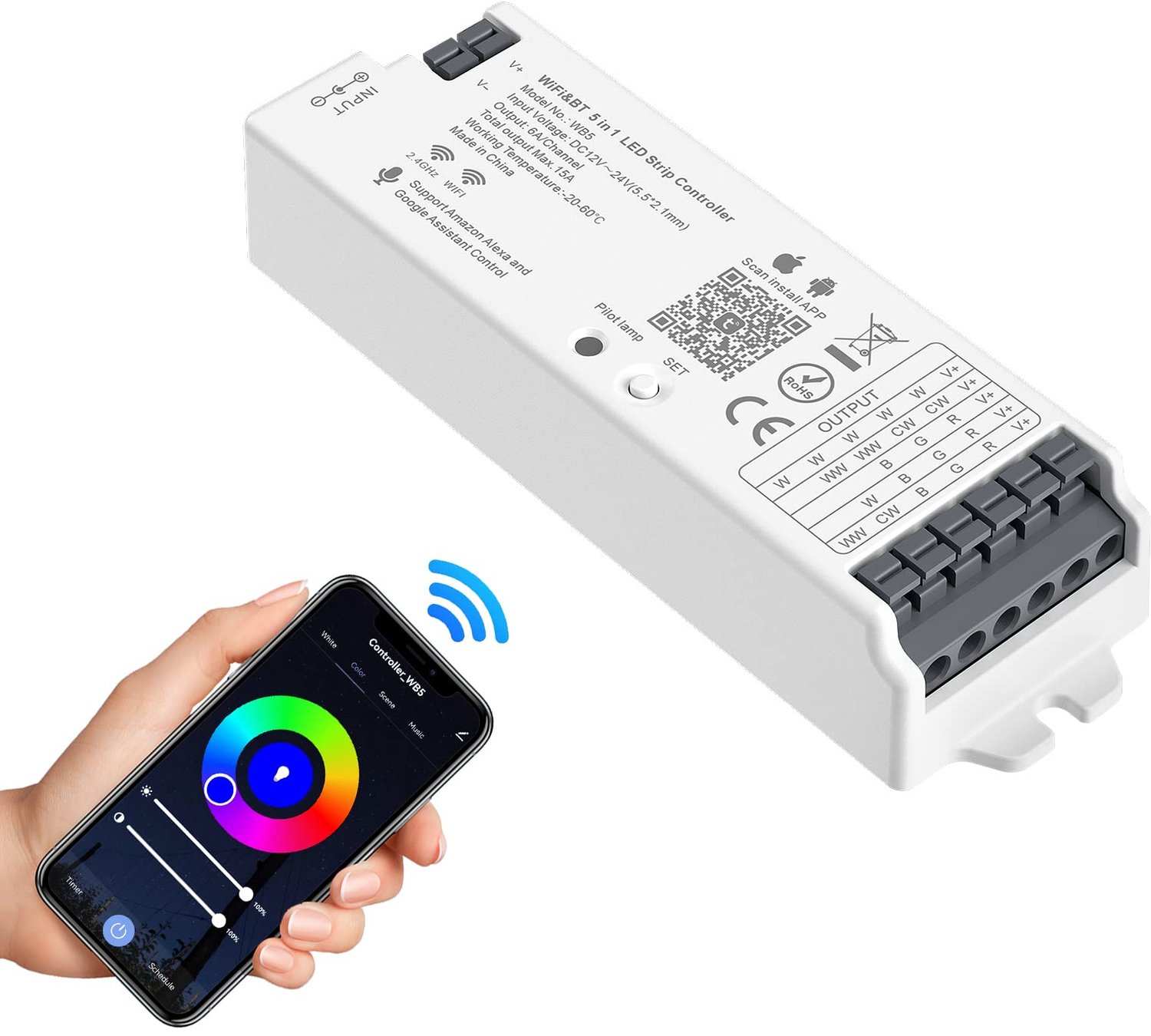 5in1 WiFi Bluetooth LED Controller Automatische Synchronisatie