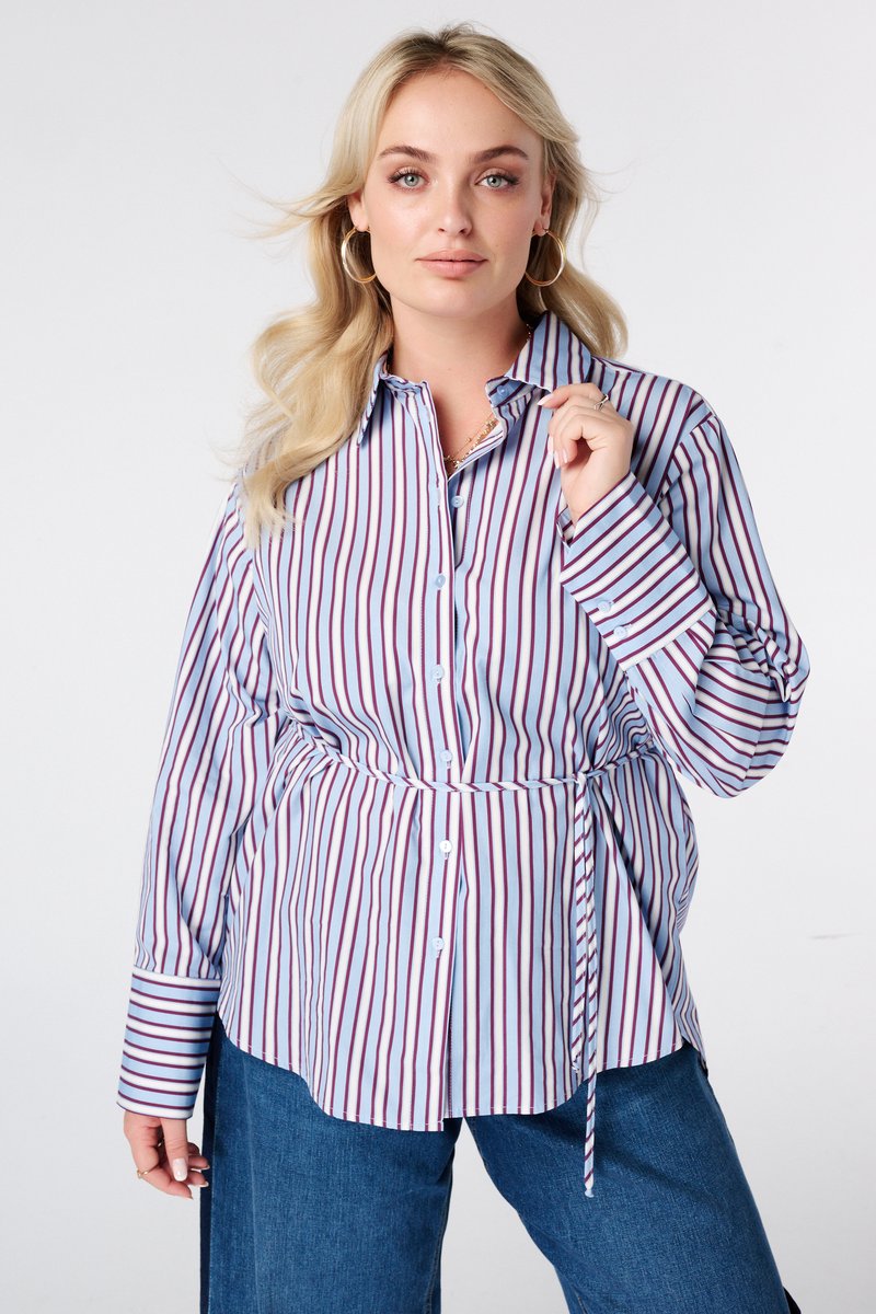 MS Mode Blouse Lange gestreepte blouse