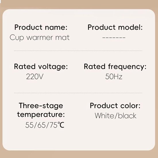 Bekerwarmer, drankverwarmingspad, onderzetter, melkdrank, telefoon, klok - Draadloze elektrische bekerwarmer voor thuis, kantoor, bureau, keuken, verjaardag, housewarming, Kerstmis - zwart — afbeelding 3