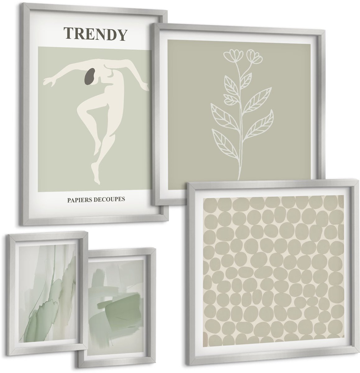 Coloray 5-Delige Schilderij Set - Abstracte Patronen In Pastelkleuren En Textuur - 20 x 30 cm - Decoratieve Muurdecoratie - Slaapkamer - Decoratieve Schilderijen