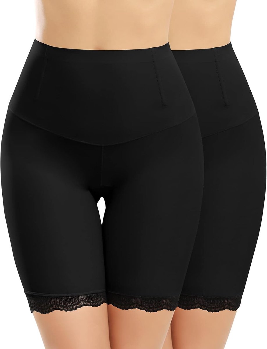 Dames Anti Schuren Shorts Buikcontrole Hoge Taille Kant Body Chub Wrijf Shorts Slipje Ijs Zijde Knickers Afslanken Slip Shorts voor Onder Jurken