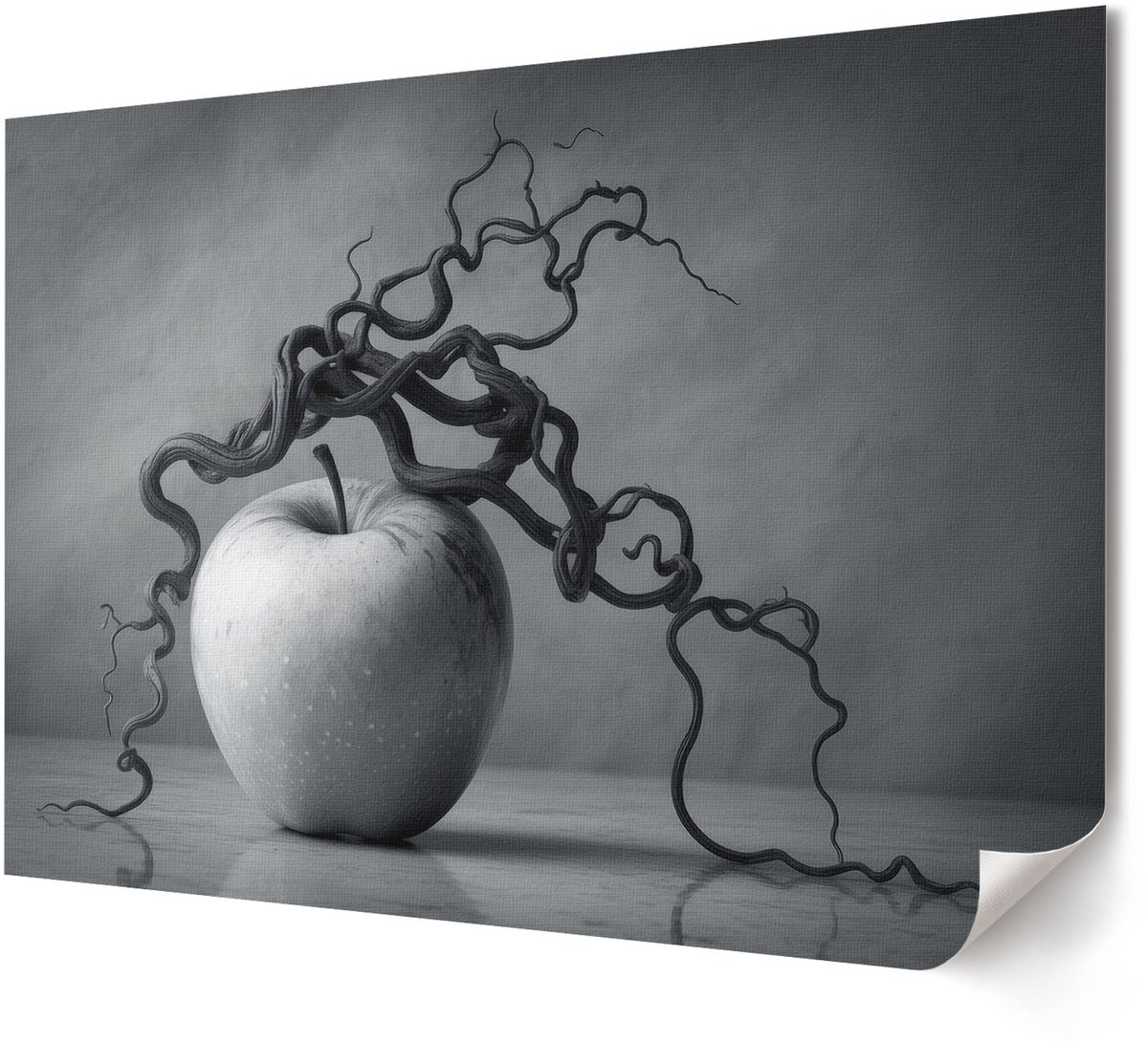 Coloray Polycanvas Wandposter - Winterlandschap, Wit - A4 - Groen Kunst - Rechthoek - Wandkunstwerk - Slaapkamer - Expressief